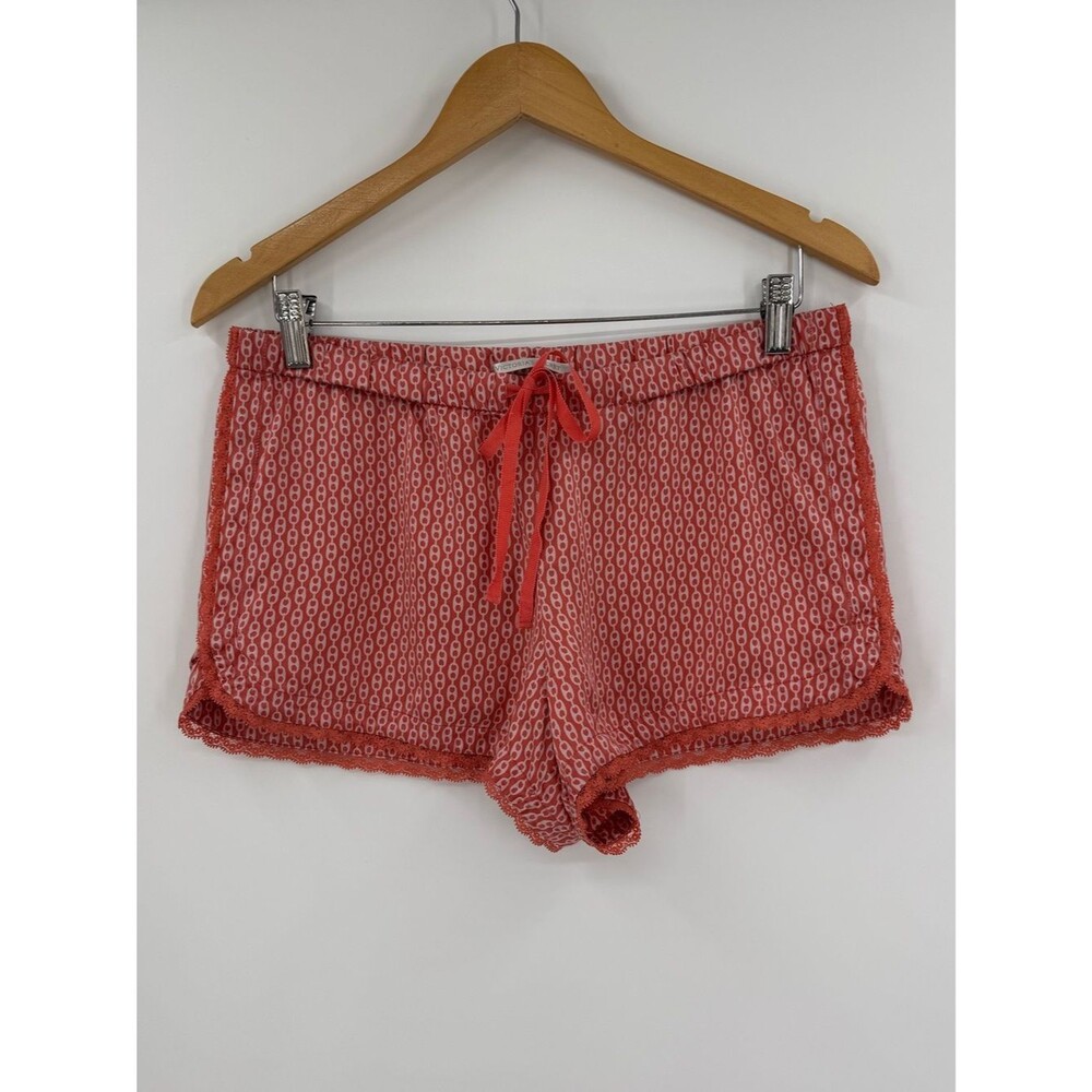 Victoria's Secret Silk Chain Print Pajama Shorts | Coral | Medium
